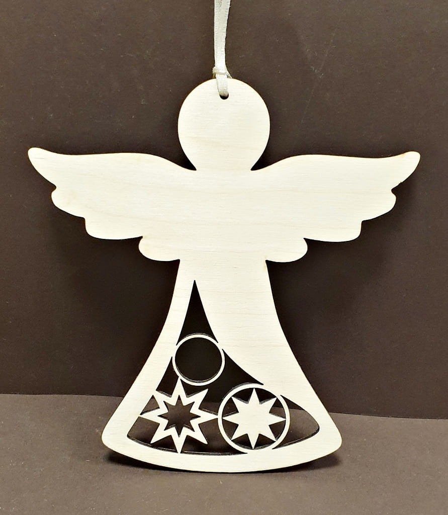 Laser Cut Hanging Christmas Angel Ornament
