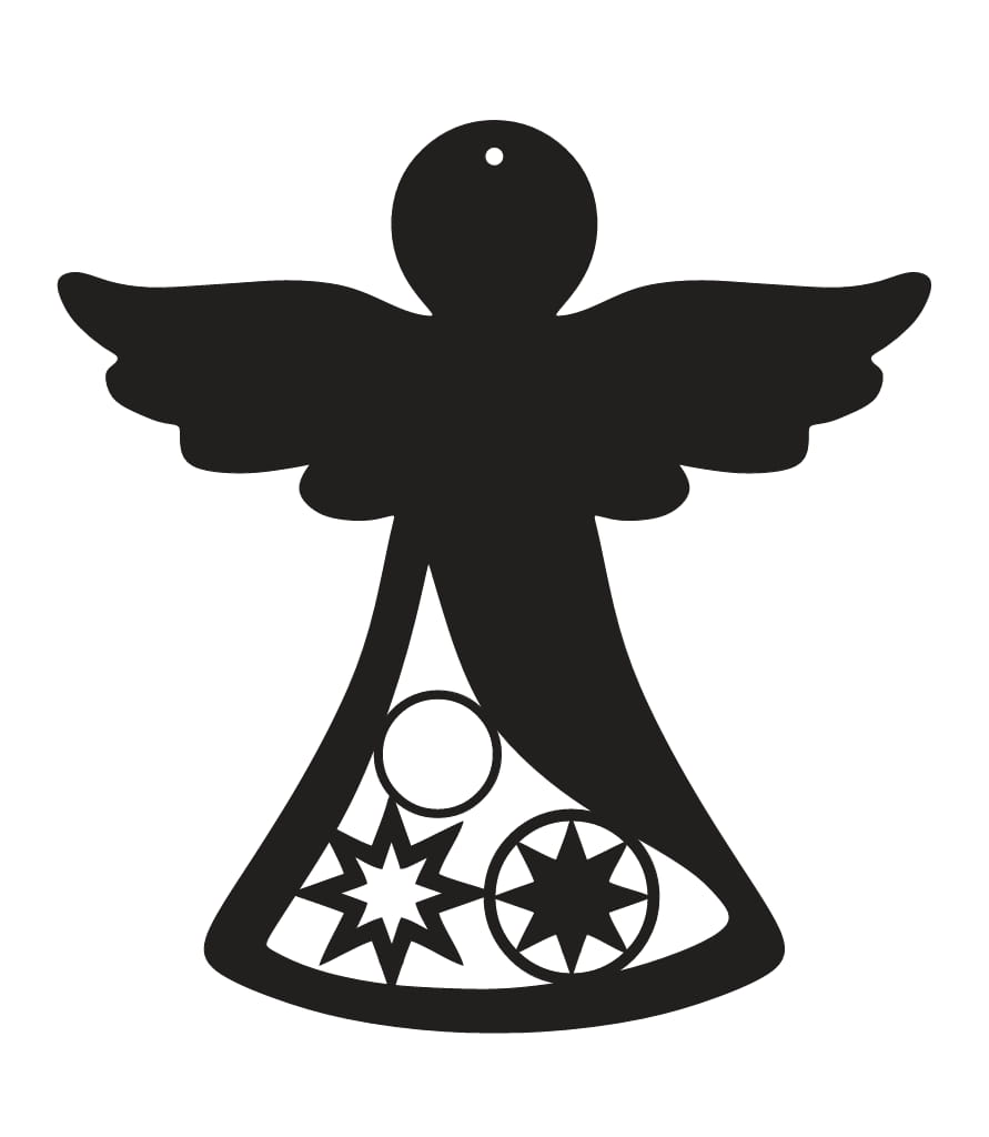 Laser Cut Hanging Christmas Angel Ornament
