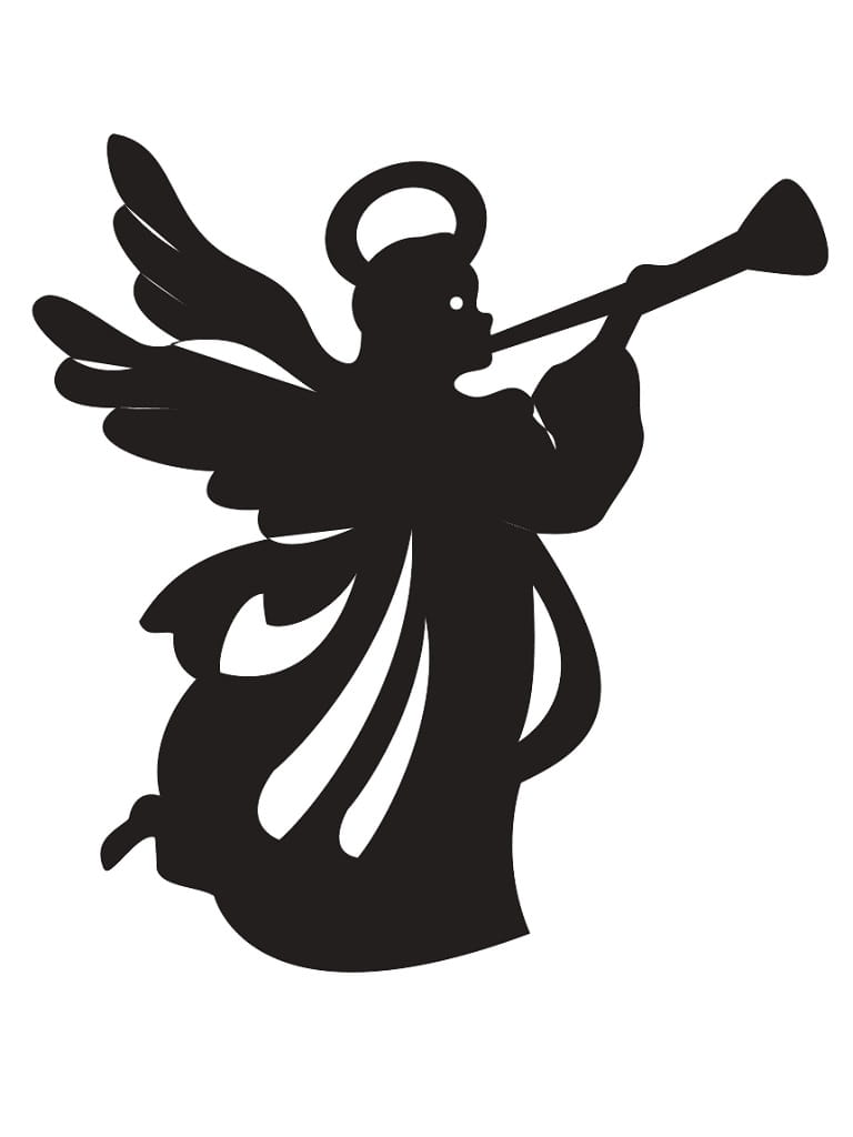 Laser Cut Angel Playing Trumpet Ornament