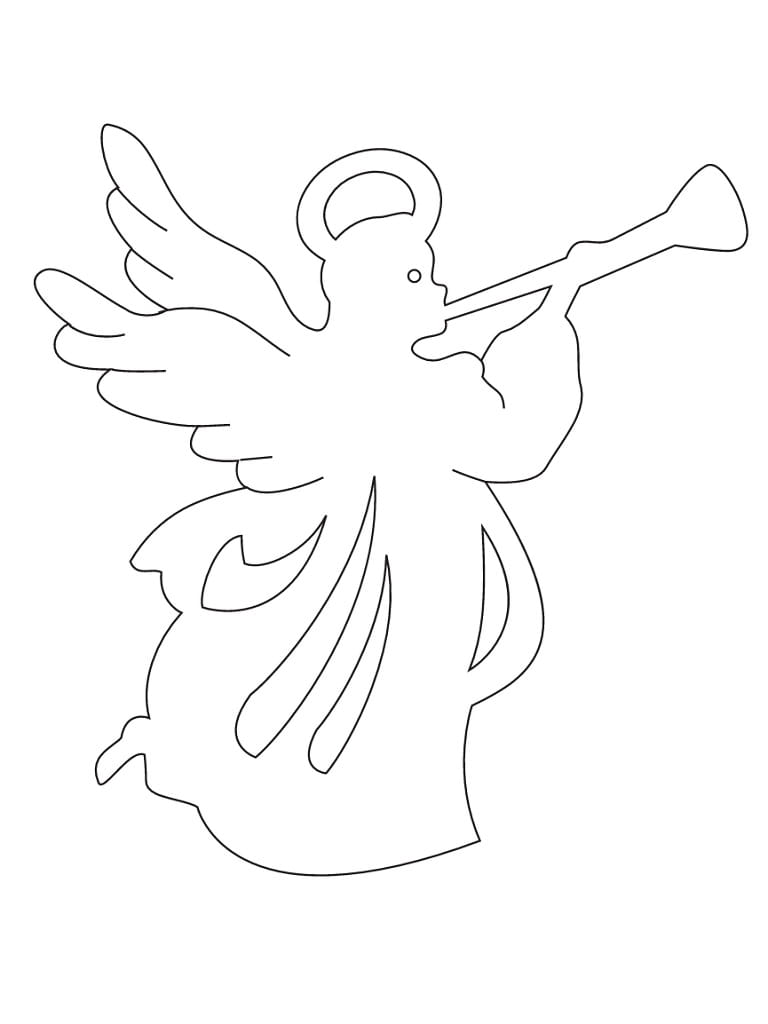Laser Cut Angel Playing Trumpet Ornament