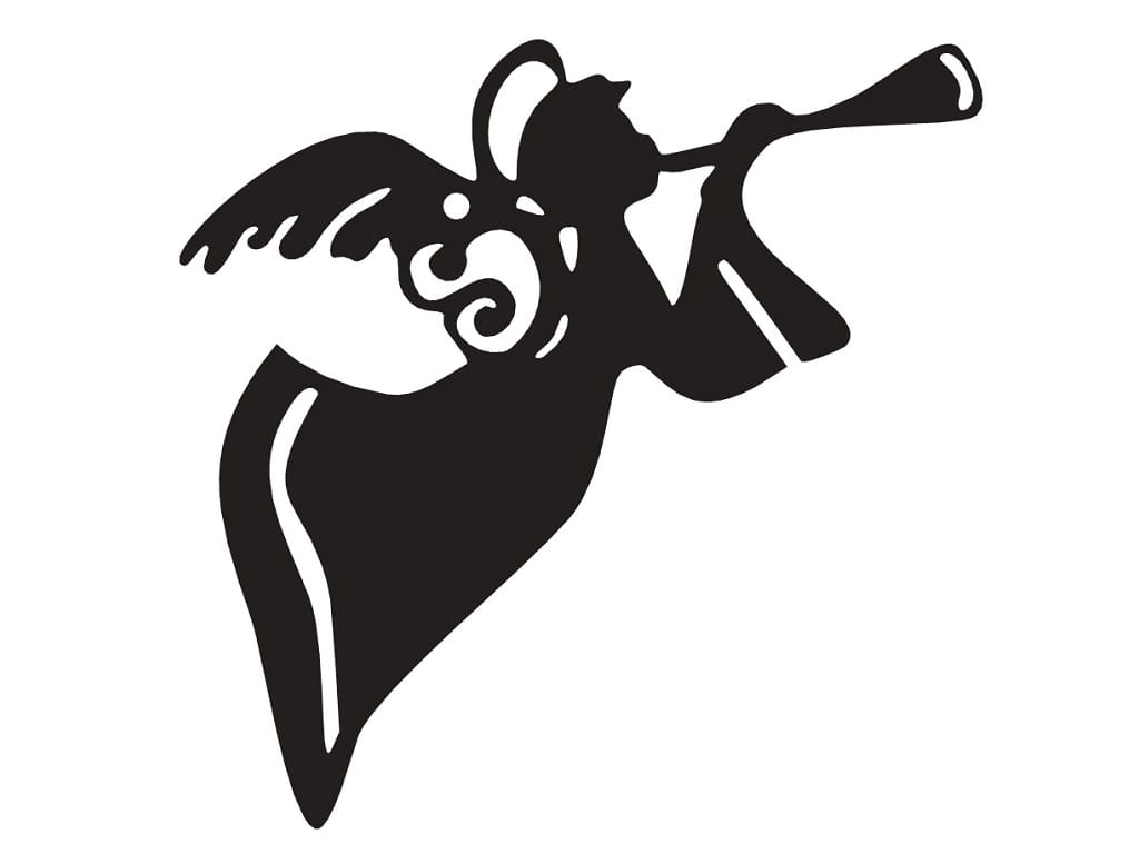 Laser Cut Angel with Trumpet Christmas Ornament