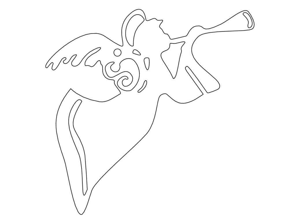 Laser Cut Angel with Trumpet Christmas Ornament