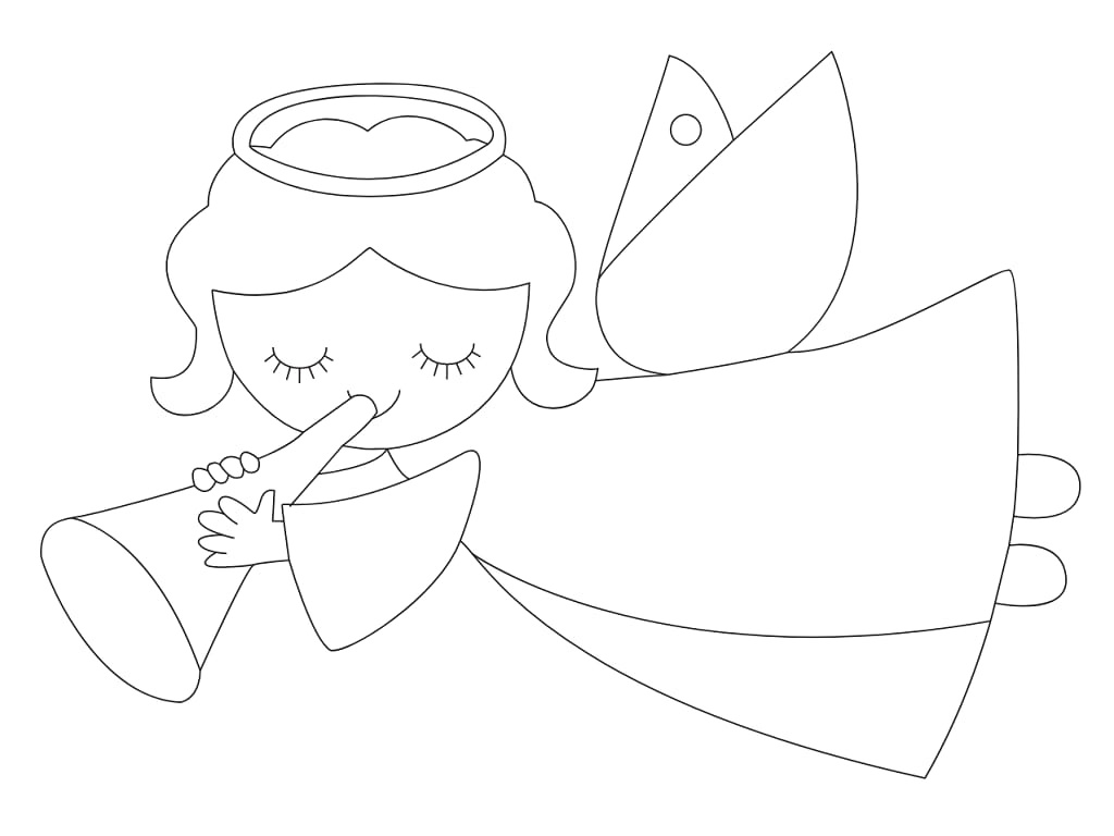 Laser Cut Little Angel with Trumpet Ornament