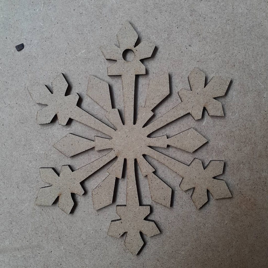 Laser Cut Unfinished Wooden Snowflake Ornament