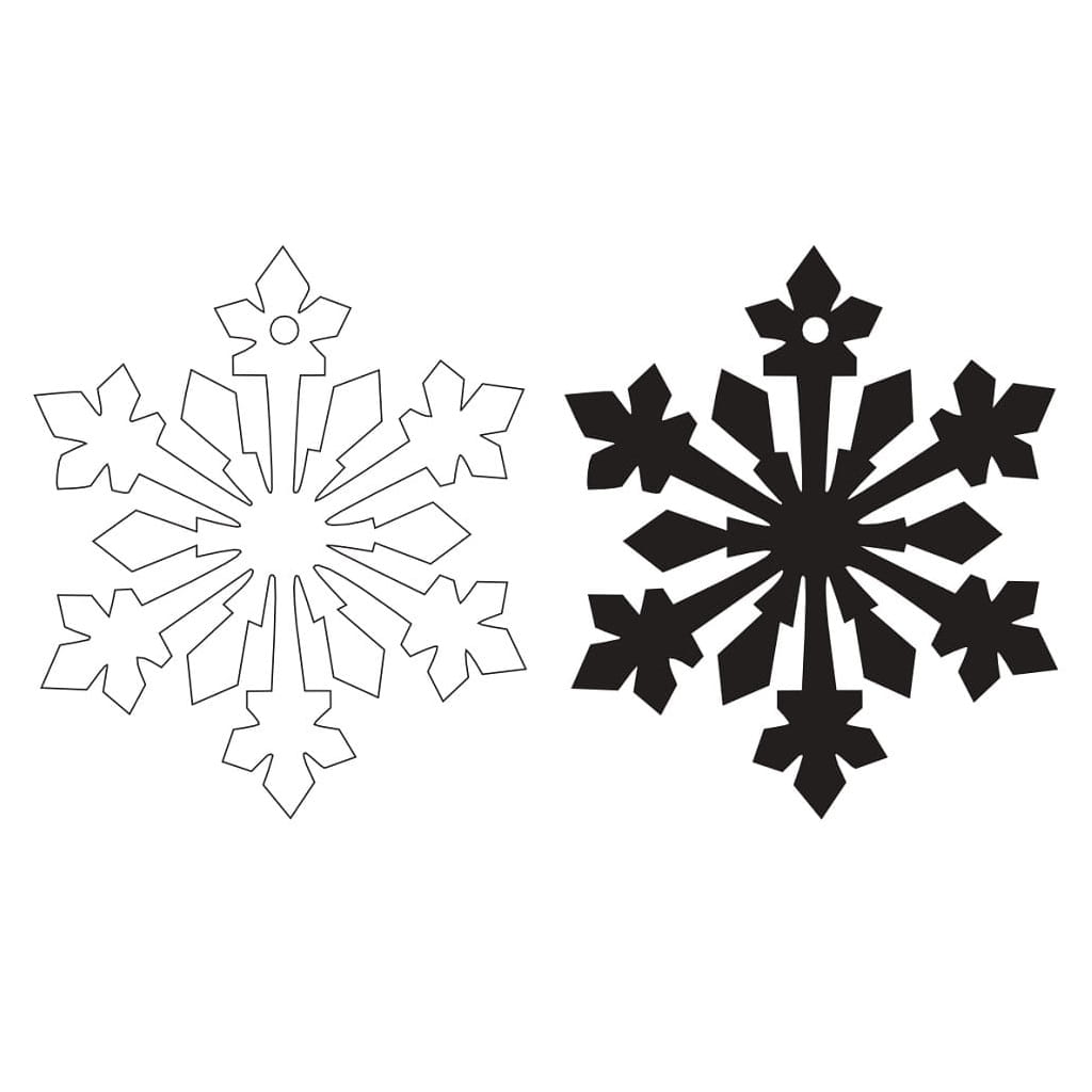 Laser Cut Unfinished Wooden Snowflake Ornament