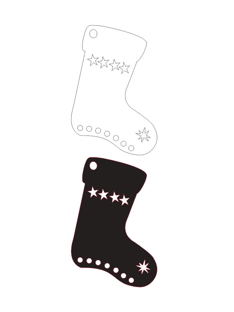 Laser Cut Stocking Hanging Ornament