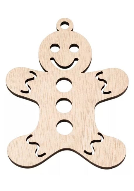Laser Cut Gingerbread Christmas Tree Ornament