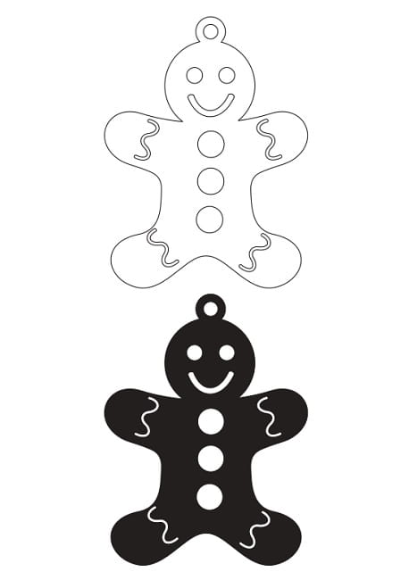 Laser Cut Gingerbread Christmas Tree Ornament