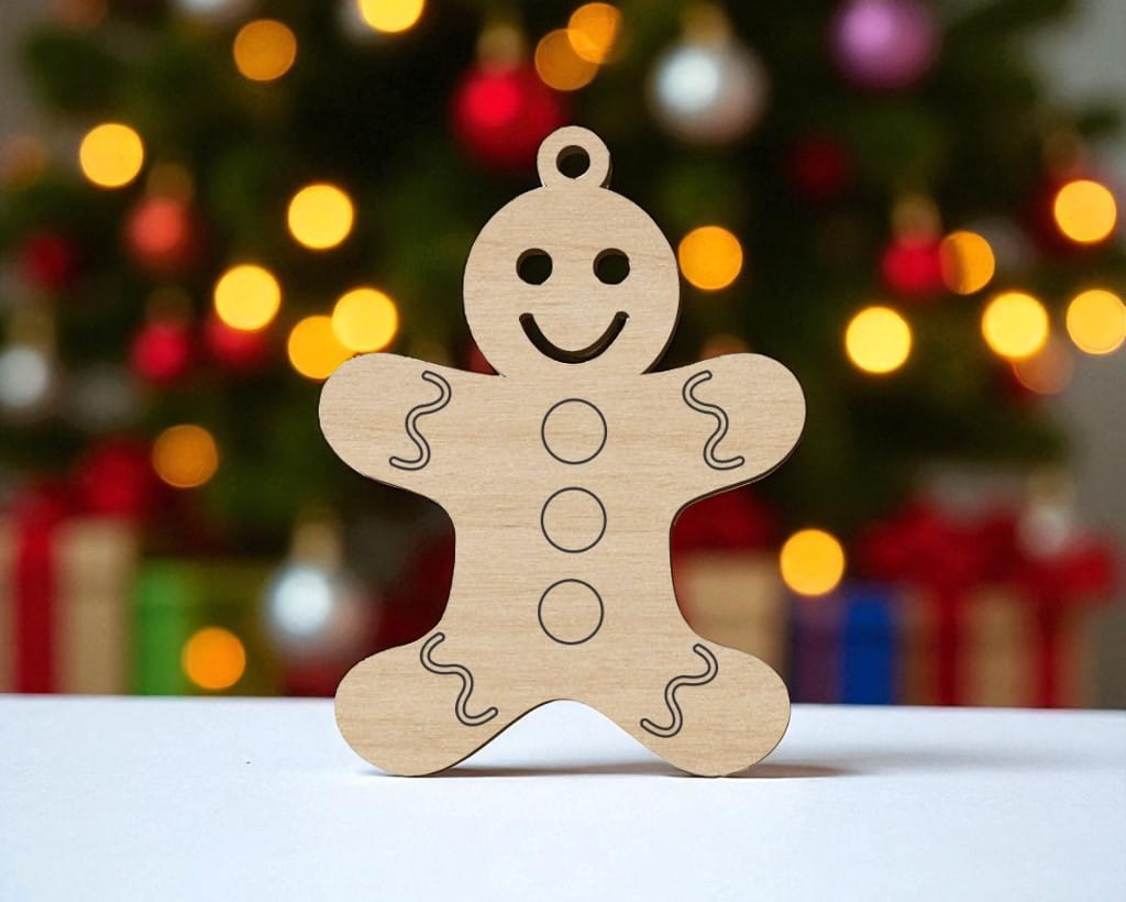 Laser Cut Gingerbread Boy Christmas Tree Ornament