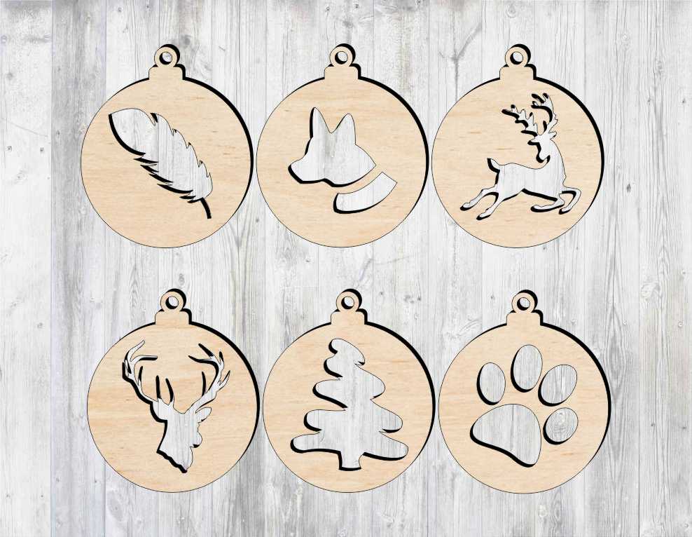 Laser Cut Christmas Tree Baubles Set of 6