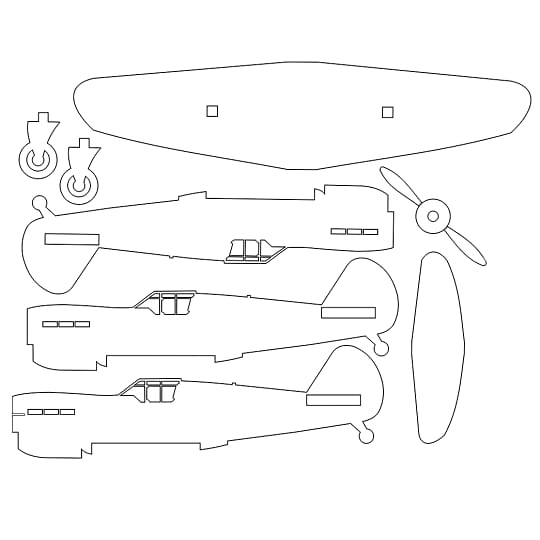 Laser Cut 3D Wooden Toy Plane Model Kit