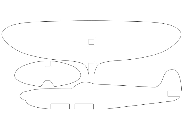 Laser Cut Spitfire Fighter Aircraft Model Toy