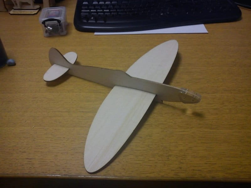 Laser Cut Wingspan Balsa Spitfire Glider