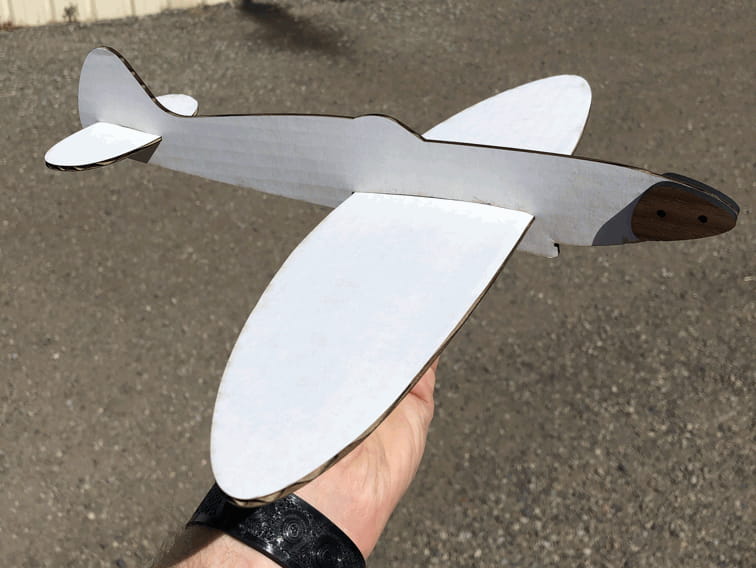 Laser Cut Wingspan Balsa Spitfire Glider