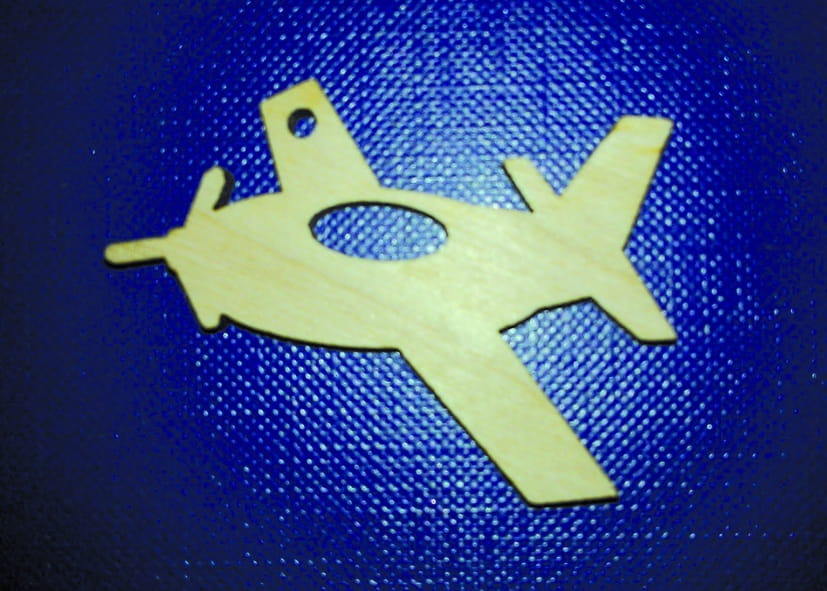 Laser Cut Wooden Airplane Ornament