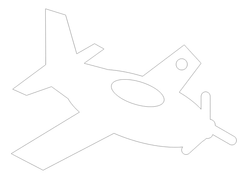 Laser Cut Wooden Airplane Ornament