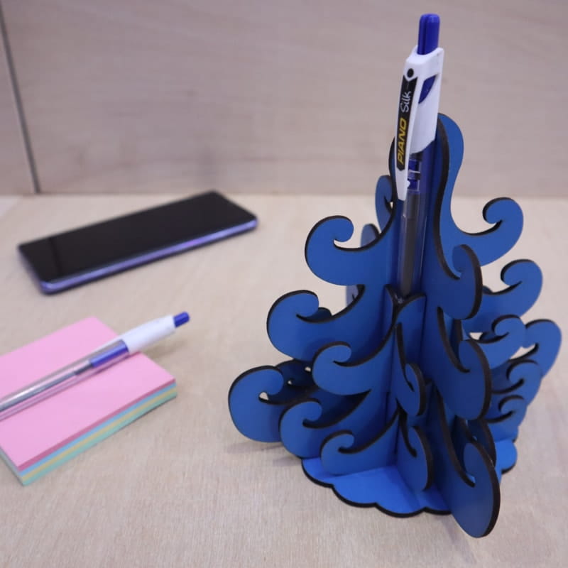 Laser Cut 3D Puzzle Wooden Pencil Holder