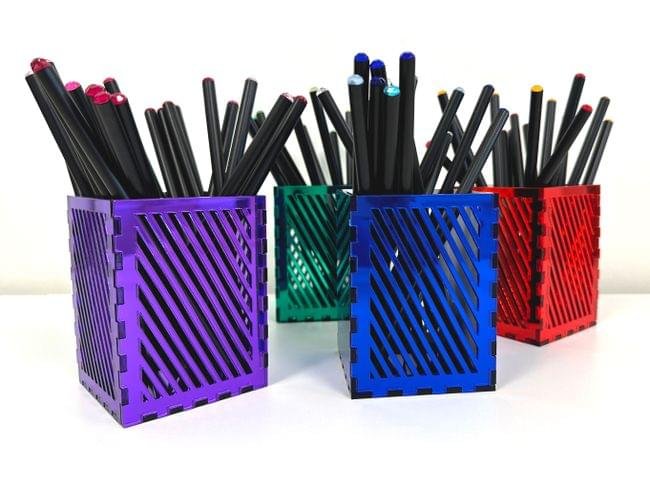 Laser Cut Acrylic Pen Basket Pencil Holder