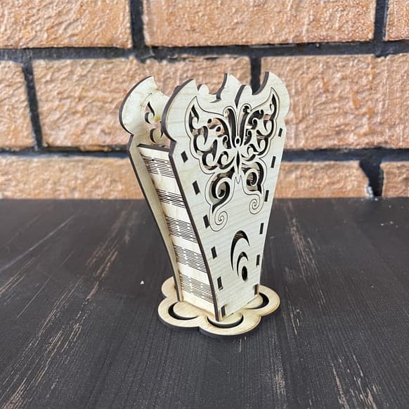 Laser Cut Butterfly Decorated Pen Holder