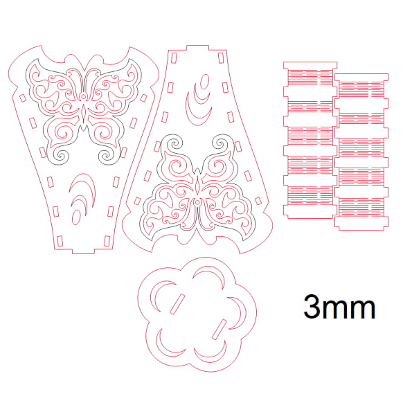 Laser Cut Butterfly Decorated Pen Holder