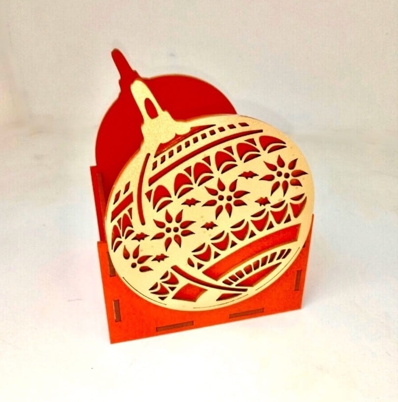 Laser Cut Christmas Themed Pencil Holder