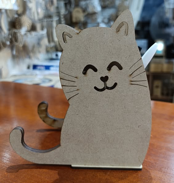 Laser Cut Cute Cat Pencil Holder