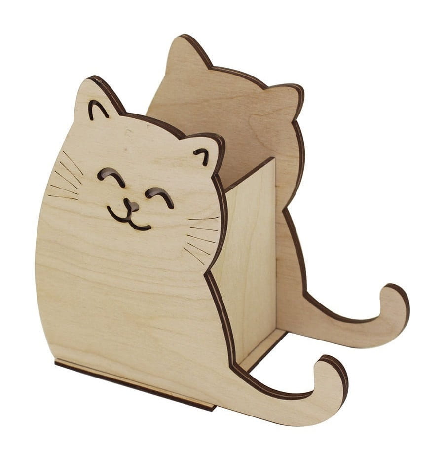 Laser Cut Cute Cat Pencil Holder