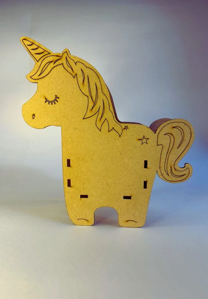 Laser Cut Cute Unicorn Pencil Holder