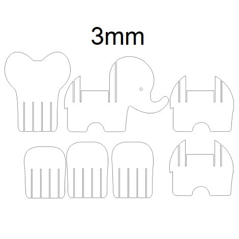 Laser Cut Elephant Pencil Holder