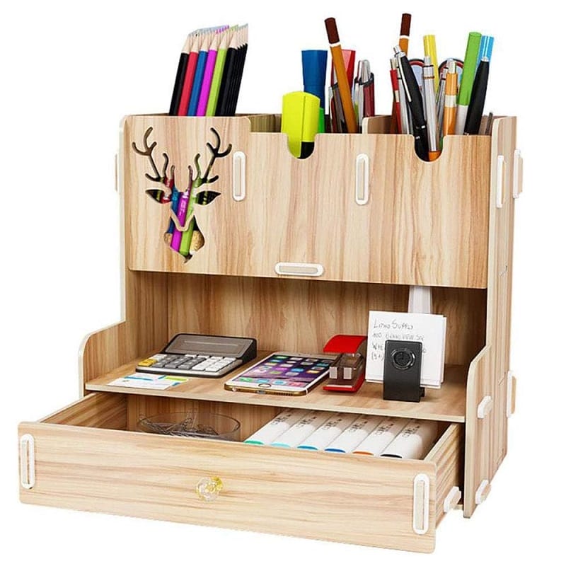 Laser Cut Pen Holder Desktop Stationery Organizer