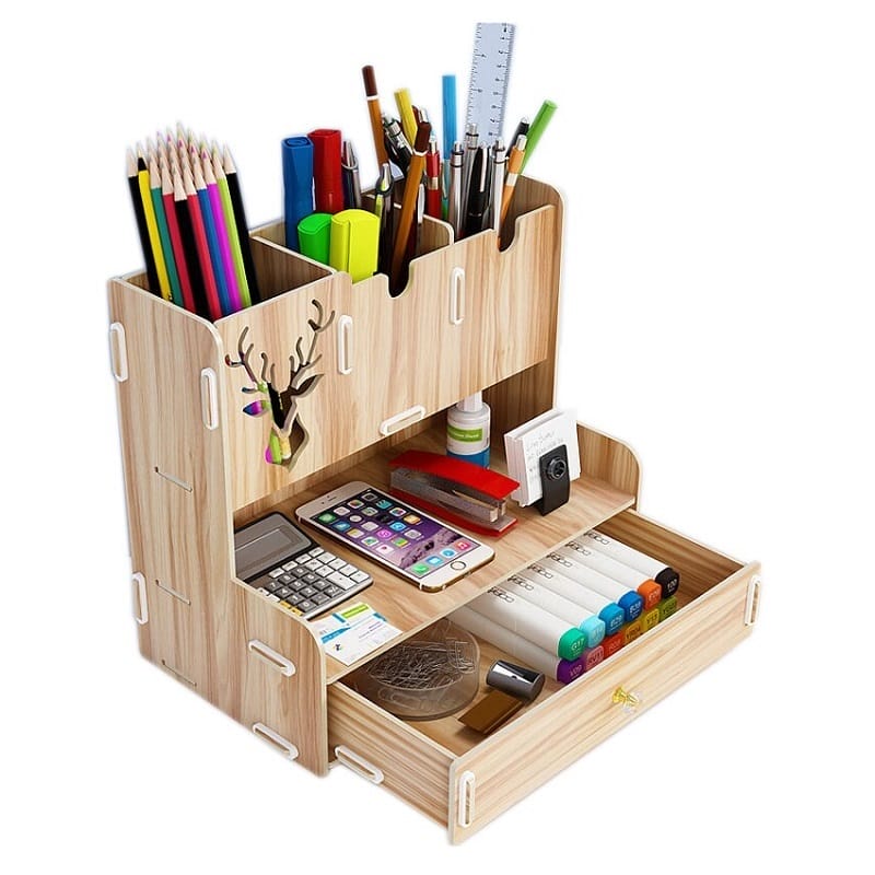 Laser Cut Pen Holder Desktop Stationery Organizer