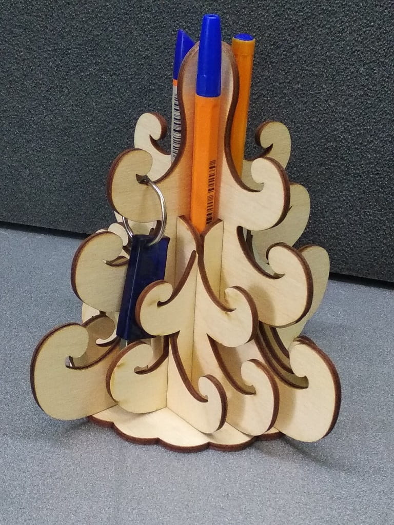 Laser Cut Flower Pencil and USB Holder