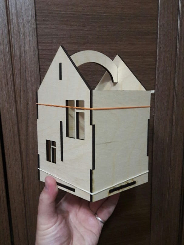 Laser Cut House Shaped Pencil Holder Desk Organizer