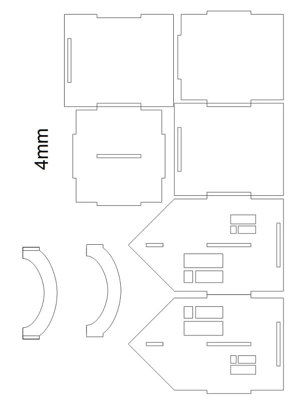 Laser Cut House Shaped Pencil Holder Desk Organizer