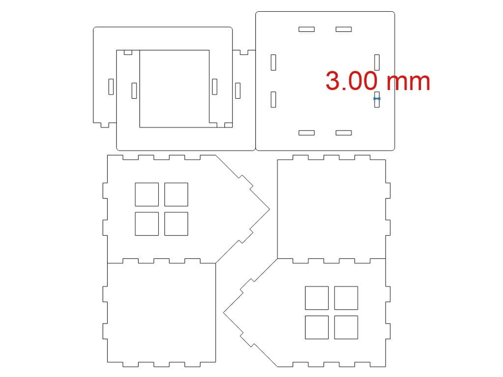 Laser Cut House Shaped Wooden Desk Pen Holder