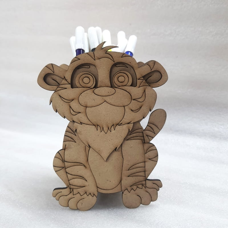 Laser Cut Little Tiger Pen Holder