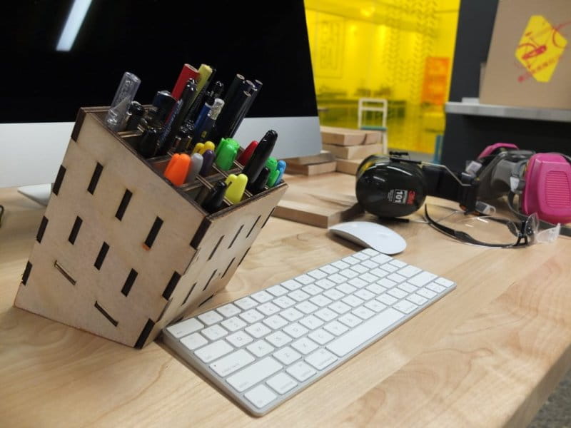 Laser Cut Modern Style Pencil Holder