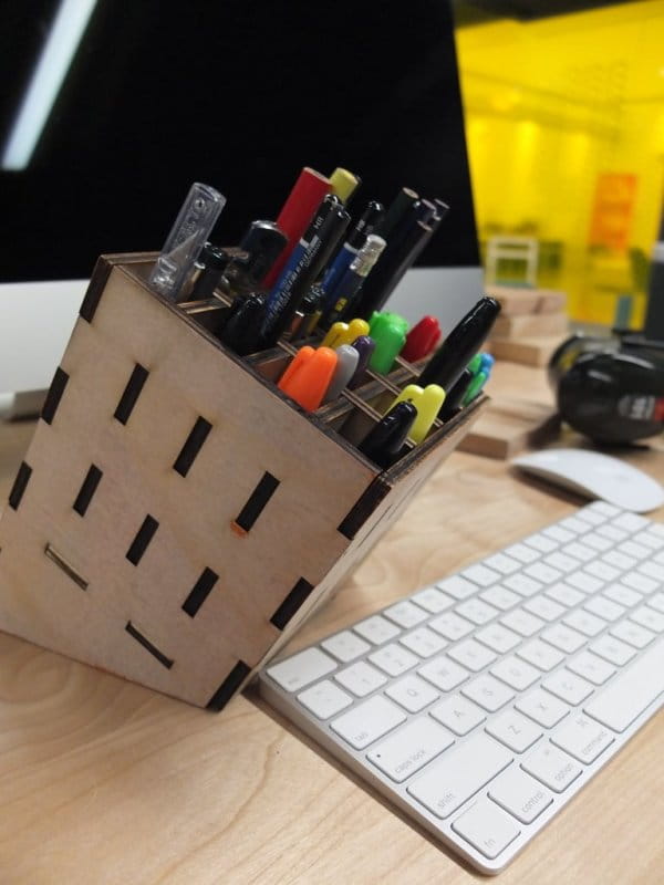Laser Cut Modern Style Pencil Holder