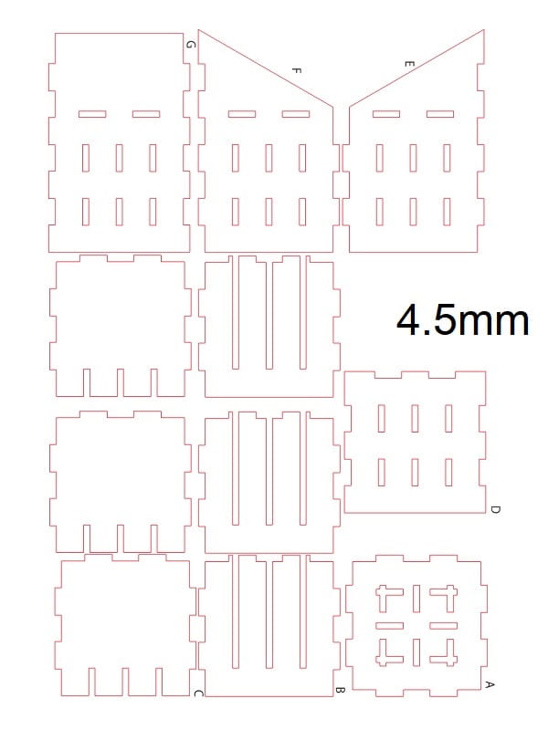 Laser Cut Modern Style Pencil Holder