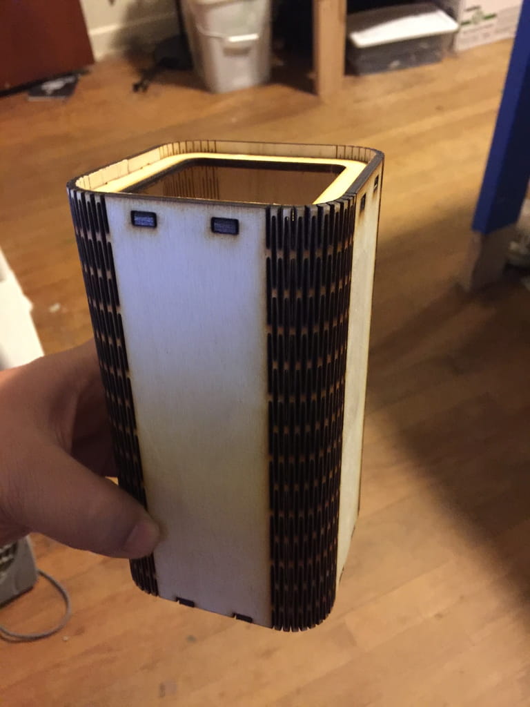 Laser Cut Pencil Cup with Living Hinges