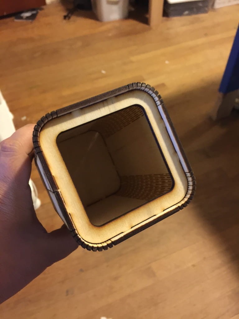 Laser Cut Pencil Cup with Living Hinges