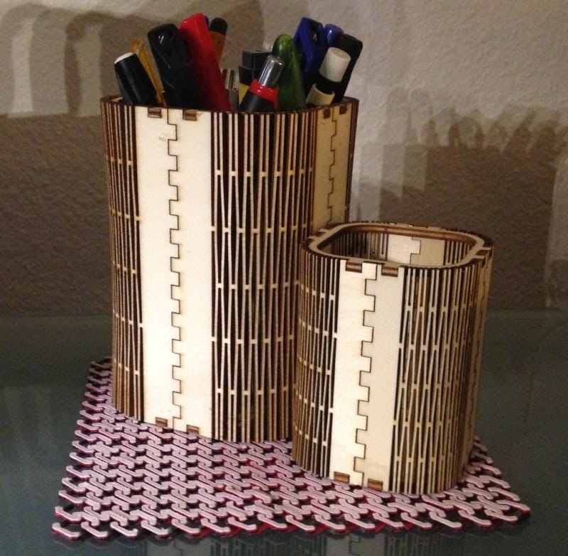 Laser Cut Plywood Pen Stand Desk Organizer