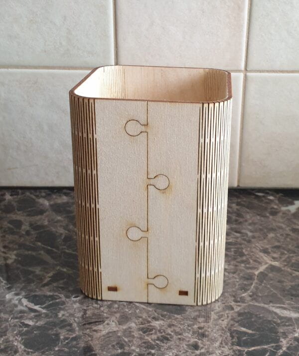 Laser Cut Plywood Utensil Holder