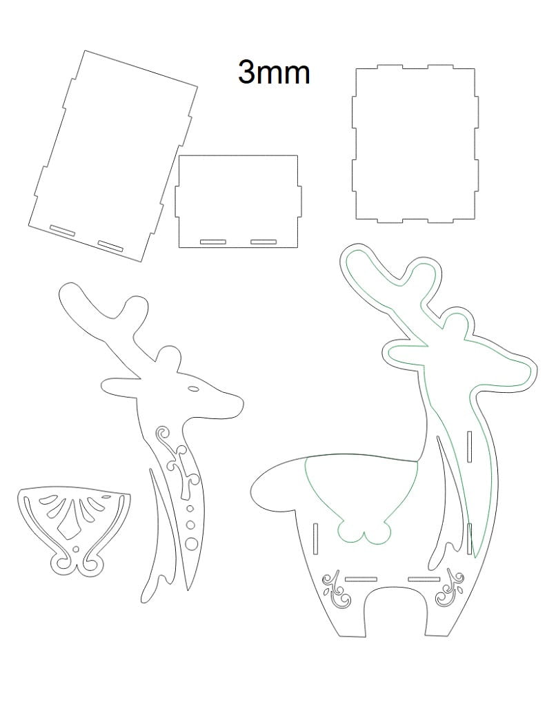 Laser Cut Reindeer Pen Holder Christmas Gift