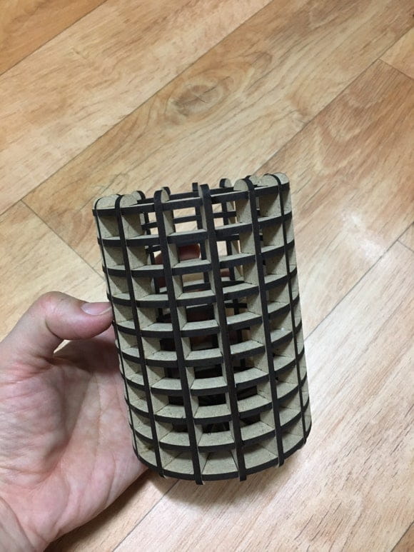 Laser Cut Round Wood Pencil Holder