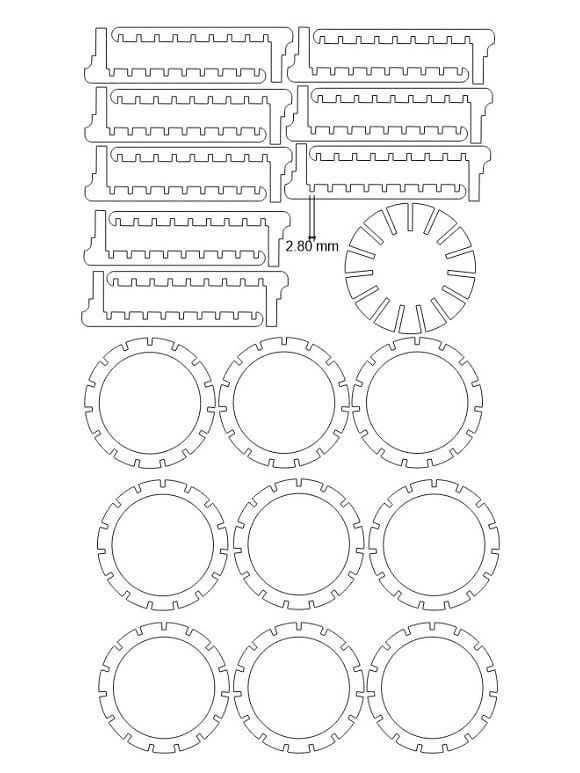Laser Cut Round Wood Pencil Holder