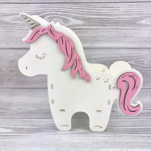 Laser Cut Unicorn Pencil Holder