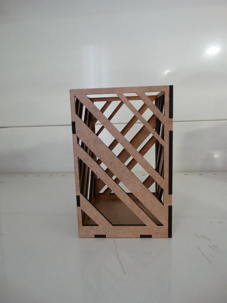 Laser Cut Wooden Brush and Pencil Holder