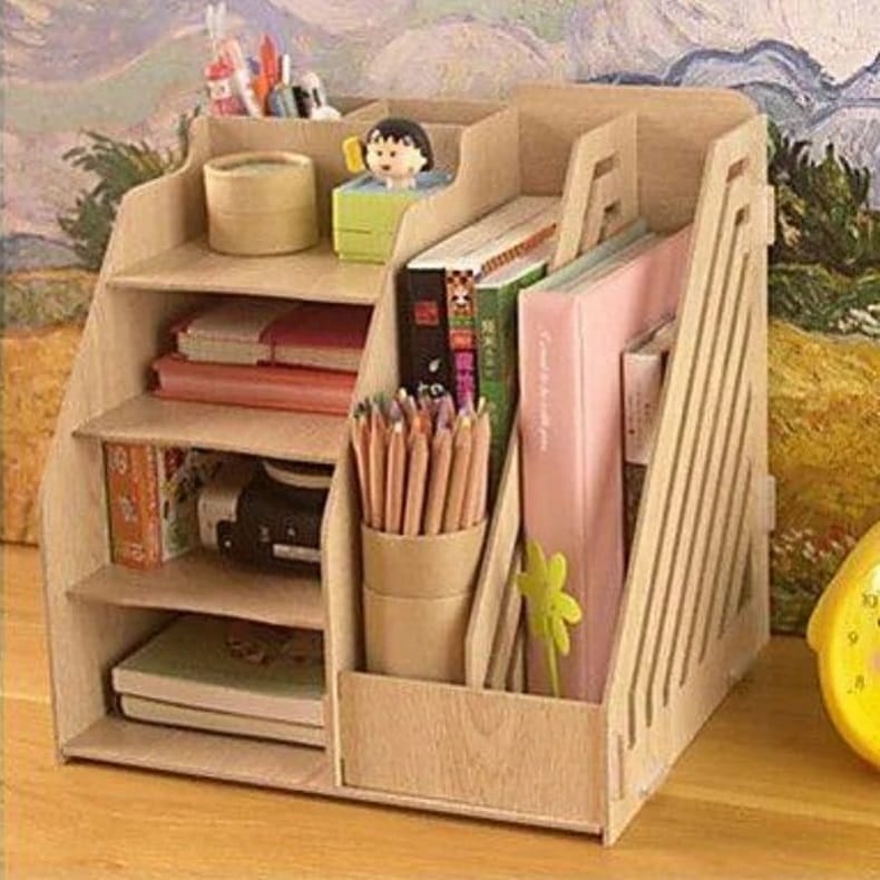 Laser Cut Document Magazine File Holder Office Desk Organizer