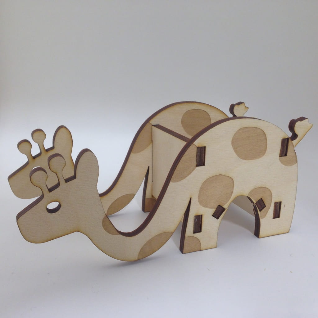Laser Cut Wooden Giraffe Pencil and Mobile Holder